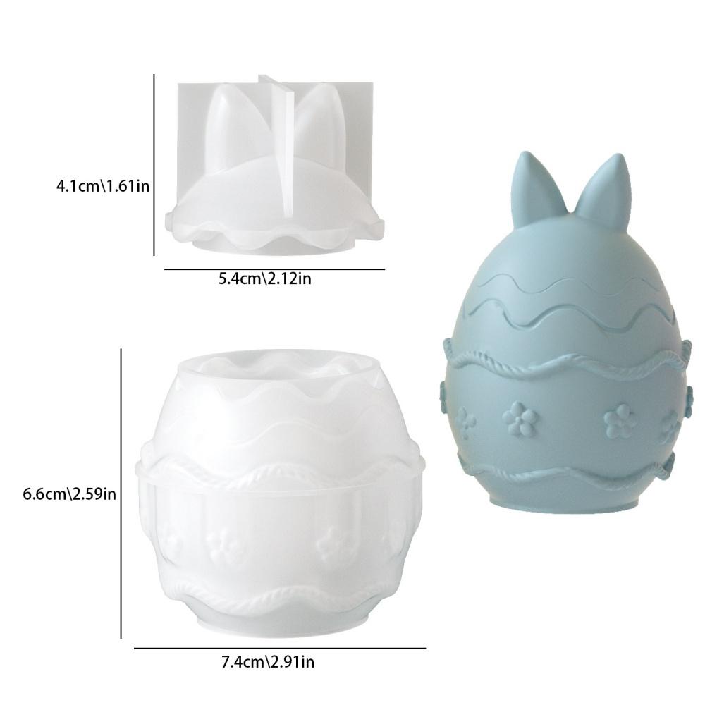 Bow Long-Eared Rabbit Aroma Candle Resin Silicone Mold Diy Small Rabbit Plaster Figurine Mold For Aromatherapy Diy Crafts