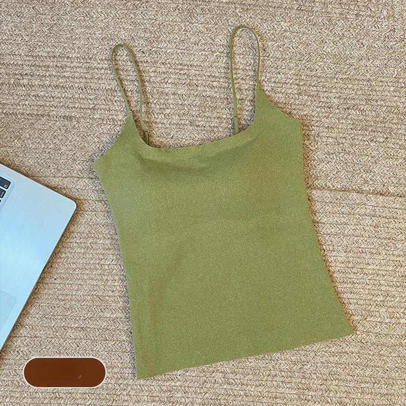 

Бесшовная двухсторонняя начесаная термоотстегивающаяся нагрудная накладка подтяжки квадратный воротник простая сплошная майка с высокой отскочившей спинкой XL