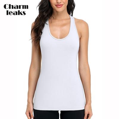 Charmleaks Tank Top for Women Camisole Cotton Cami Shirts Solid Color M-2XL