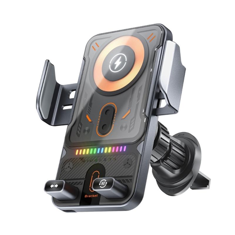 Wireless Charging,Wireless Car Chargers Charging Pad 15W NonSlip Fast Charge for Car Wireless Phone Chargers Mount