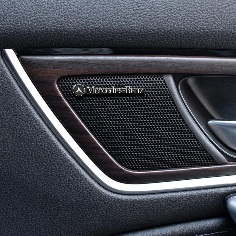 2/4pcs Car 3D metal Aluminum audio decorate Emblem Stickers for Mercedes-Benz W210 W211 W212 W222 A C E G S R CLS CLA CLK SLK