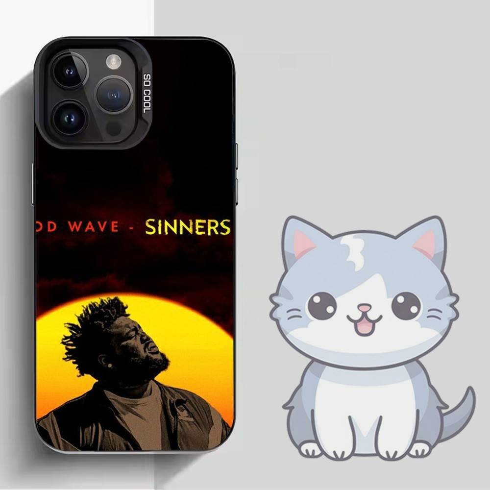R-Rod W-Wave Graphic  Phone Case For iPhone 16,15,14,13,12,11,Mini,Pro,MAX,plus,Black Matte Shockproof Cover