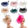Vintage Feather Fascinators Hats Mesh Decorative Headband Tea Party Hats Hair Clip