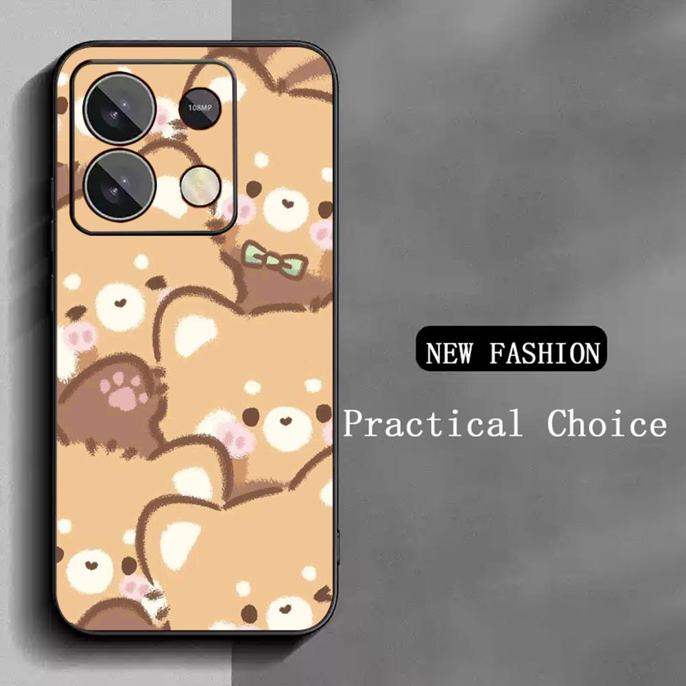 Cute Animal dog pattern lovely design  Phone Case For Redmi Note 14 13 12 11 Pro Plus S 5G 14C A3 Soft Black Phone Cover