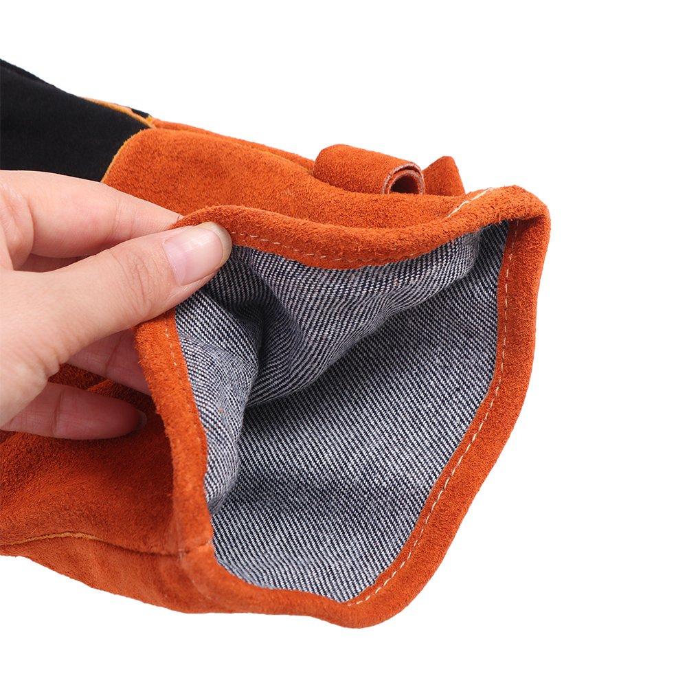 1 Pair Cowhide Leather Work Safety Glove Anti-Heat Welder Gloves  Welding Gauntlets