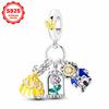 S925 Silver Princess Skirt Pumpkin Carriage Rose pendant bead Fit Bracelet DIY Jewelry Making For Women Gift