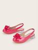 2025 Winter Bow Flower Crystal Chunky Heel Princess High Heels for Girls