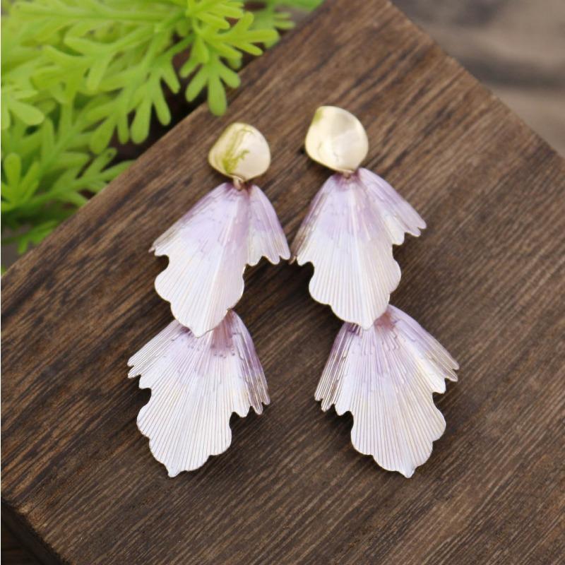 New Enamel Geometric Flower Stud Earrings Women's Fashion Simple Irregular Flower Summer Versatile Earrings