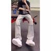 American Street Washed Old Micro-pull Jeans Men's Spring and Autumn Straight Loose European and American High Street Vibe Style Long Pants