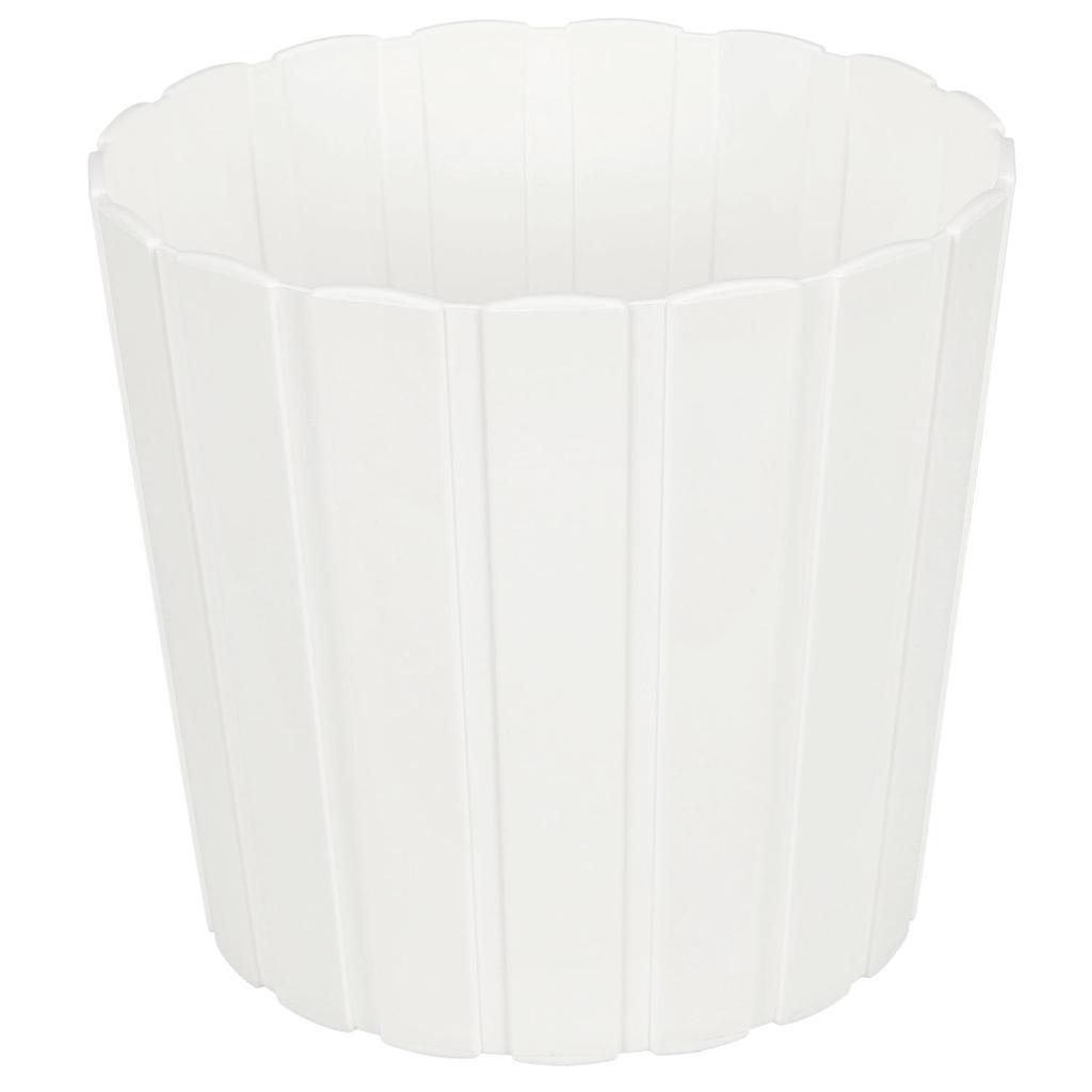 Plastic Flower Pot For Flowers And Herbs On The Balcony Or Terrace, White, 24 X 21.5 Cm