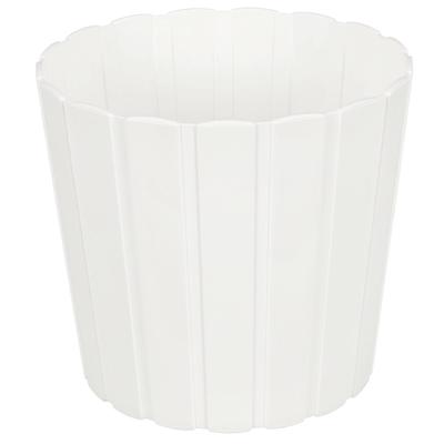 Plastic Flower Pot For Flowers And Herbs On The Balcony Or Terrace, White, 24 X 21.5 Cm