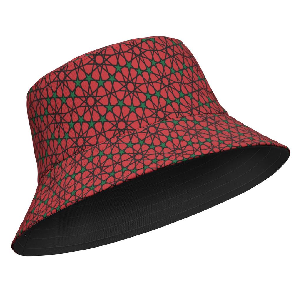 Morocco Fisherman Hats Free Custom Made Name Number Logo Bucket Cap Nation Flag Ma Kingdom Arabic Arab Country Photo Headgear