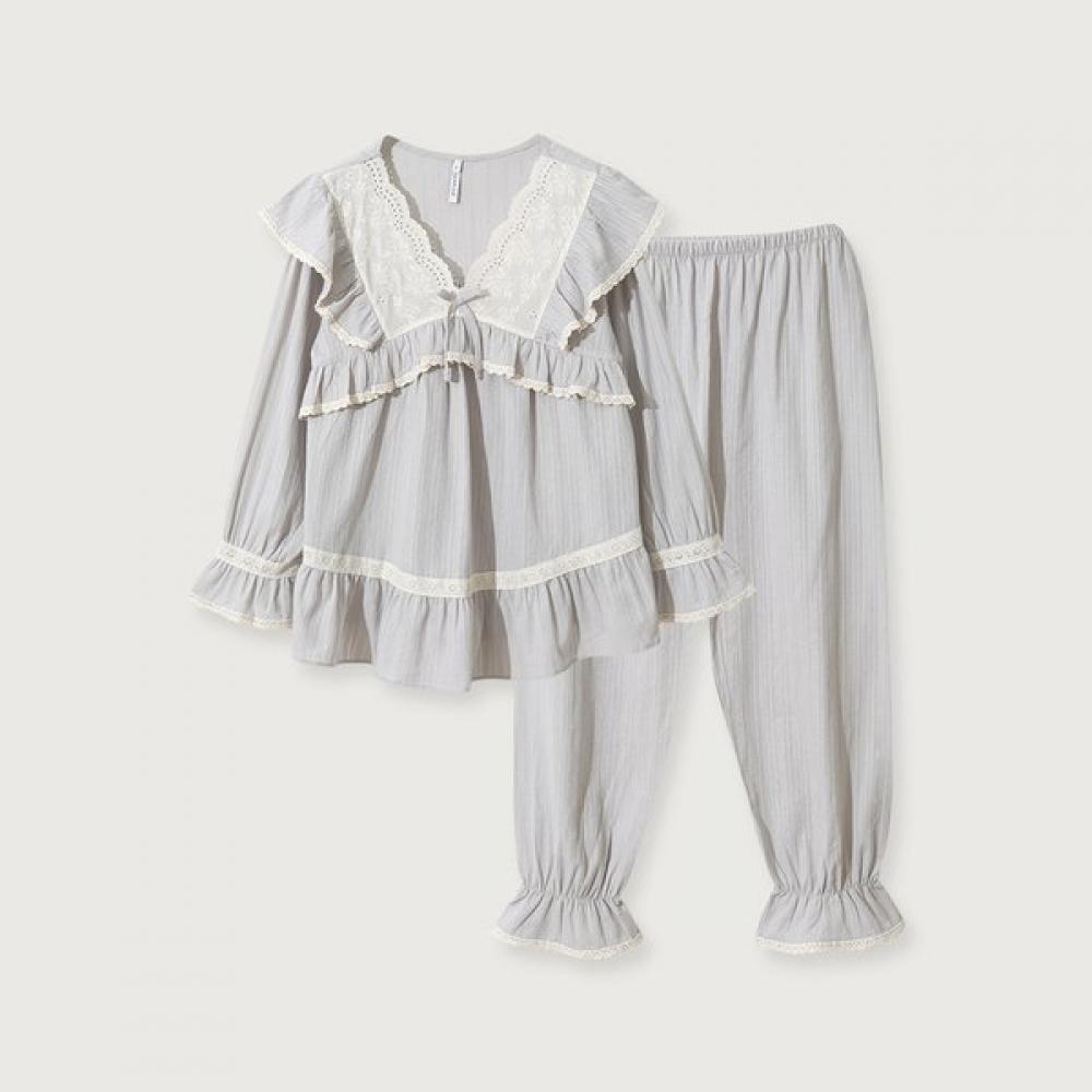Lunaluz Women S Cotton V Neck Long SleeVe Two Piece pajamaS Grace