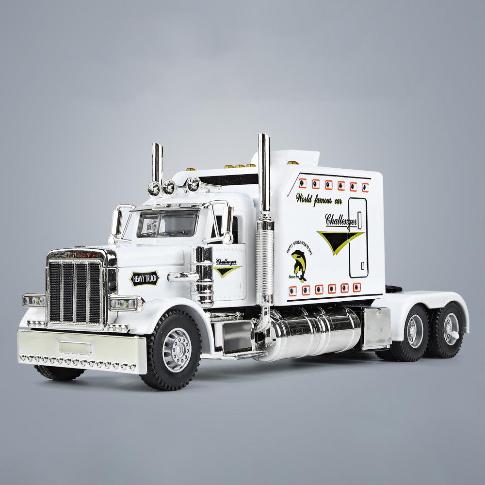 1:24 Peterbilt 389 Trekkers Vrachtwagen Legering Speelgoed Auto Model Wielen Stuur Geluid En Licht Kinder Speelgoed Verzamelingen Verjaardagscadeau
