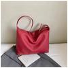 Korean version of foreign style texture bag women's 2025 new large-capacity casual shoulder messenger bag fashionable solid color tote bag