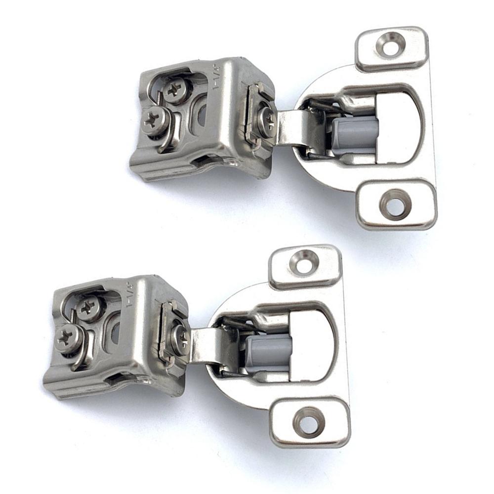 2Pcs Soft Closing Cabinet Hinge Overlay Self Slow Close Door Hinges for Kitchen Cabinets Face Frame Concealed Hinges Door Damper