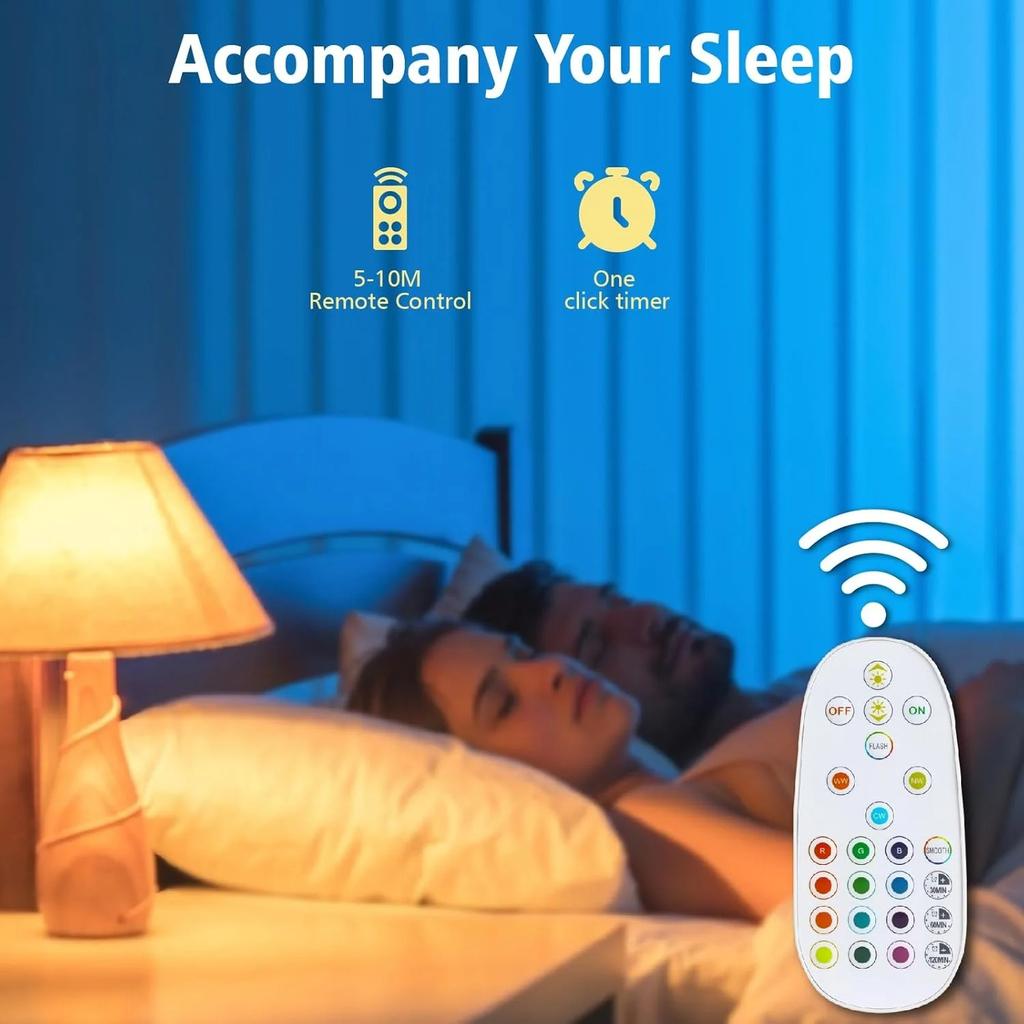 Rechargeable Light Bulb with Timer and Remote, Dimmable Battery Light Bulbs with Magnetic Base, E14 Detachable Charging LED Bulb