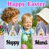 Personalized Easter Basket with Embroidered Rabbit Ears - Plaid Bubble Gauze Tote for Egg Decoration Storage