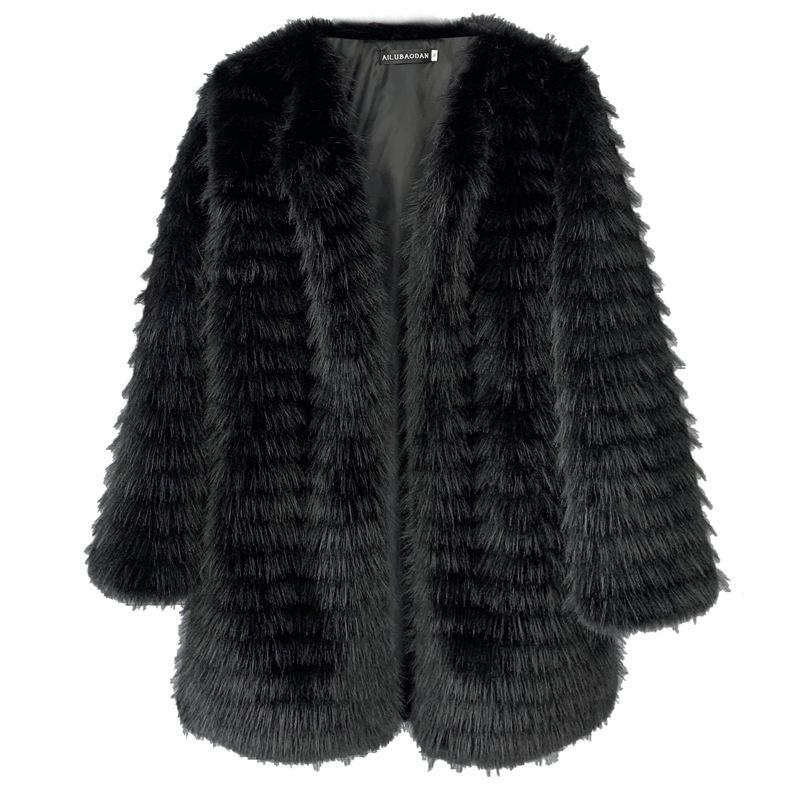 

Korean Solid Color Women s Mid Length Black Jacket S