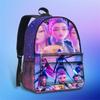 Movie Peripheral Print Backpack, School Bag Student Campus With Plush Ball Backpack