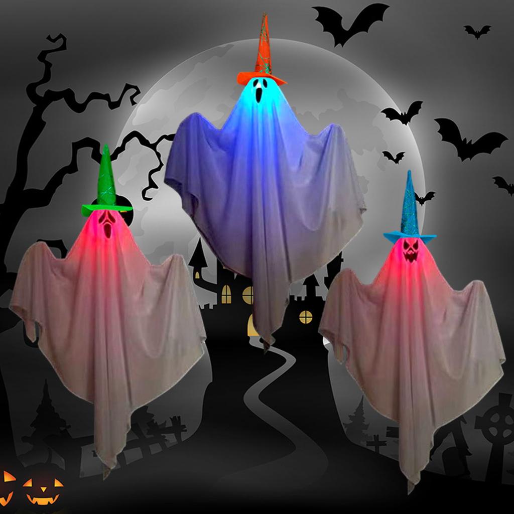 Halloween Glow Ghost hangende decoraties set van 3 griezelige geesten voor buiten- en binnenfeesten