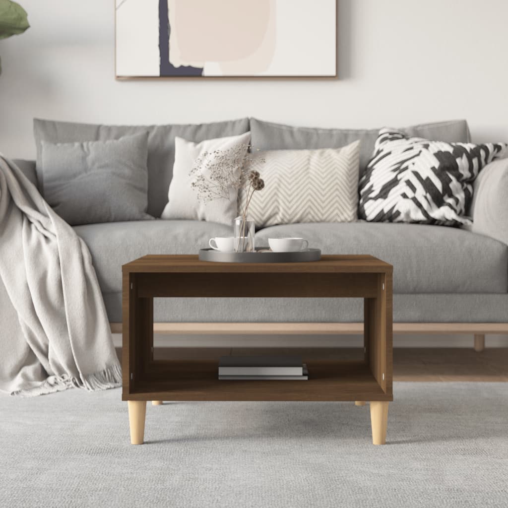 Coffee Table Brown Oak Effect 60 X 50 X 40 Cm Wood Based Material