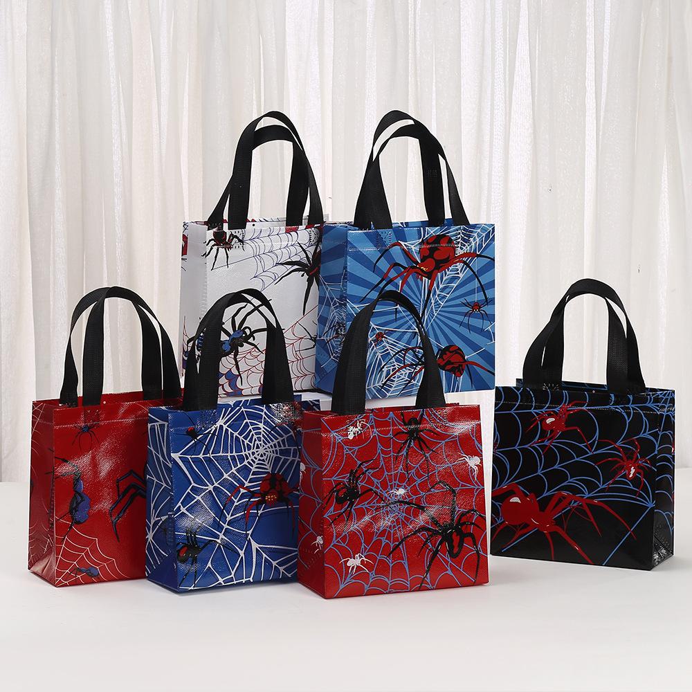 

StoBag, Eco-Friendly Non-Woven Spider Pattern Gift Tote Bags, For Halloween Party Favors Trick-or-Treat, Packing candy 30pcs&20x9x20cm
