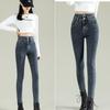 Skinny small-footed jeans women's autumn and winter new high-waisted slim-fitting black boots and pants pencil pants