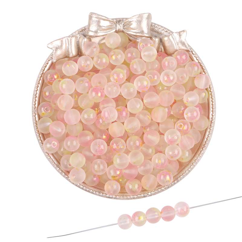 Gold Foil Effect Glass Crystal Beads 8mm Round Spacers for DIY Jewelry 50 Pcs Multi-Colors