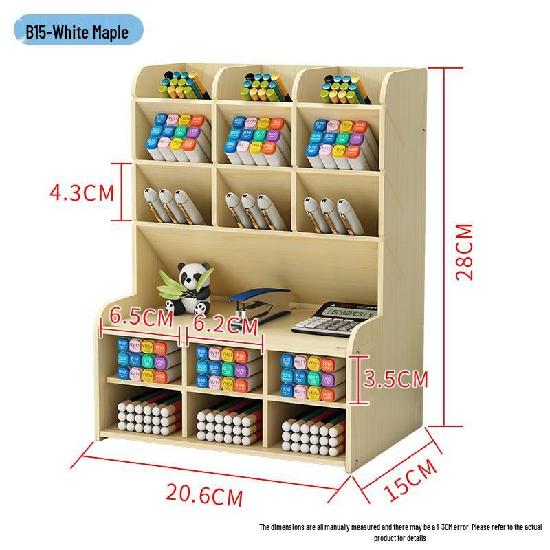 Nordic Style Wooden Desktop Storage Box and Pen Holder