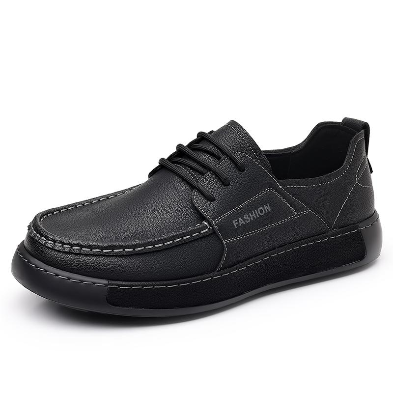 

Fashion High Quality Men s Leather Shoes Business Formal Non-Slip Party Footwear Lace-up Leisure Wedding Comfy Official Men s Shoes 44 чёрный