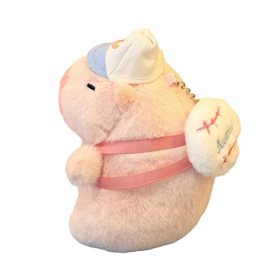 Plush Capybara Keychain Stuffed Animal Doll Key Ring Holder DIY Handbag Pendant Backpack Decoration Kids Adults Birthday Gift