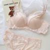 French Lace Satin Lingerie Set: Push-Up, Wire-Free, Anti-Sagging Bra for Small Busts