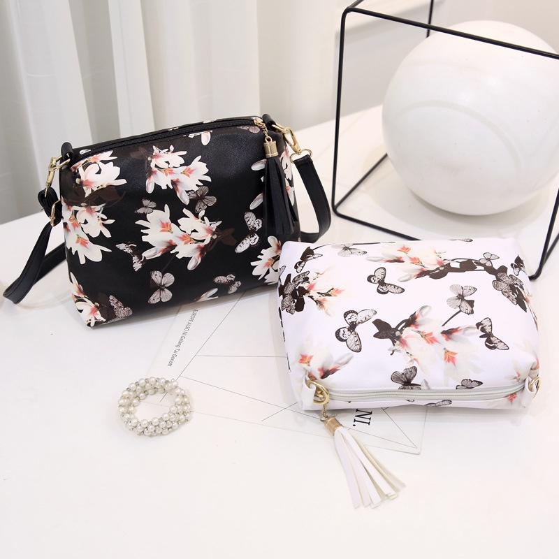 Women's Single Shoulder Bag Floral Pattern Canvas Material Comfortable Lightweight