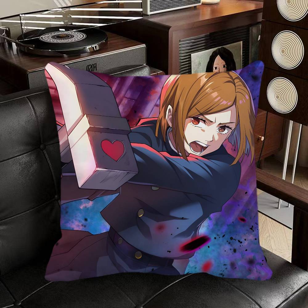 Kugisaki Nobara Anime Pillow Case Square Pillow Bedroom Sofa Leisure Comfort Cushion Car Home Decoration