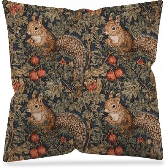 Vintage Floral Deer Pillow Covers, Cottagecore Room Home Decor, Art Nouveau Botanical Forest Deer Decorative Pillow Covers for Home Bedroom Living