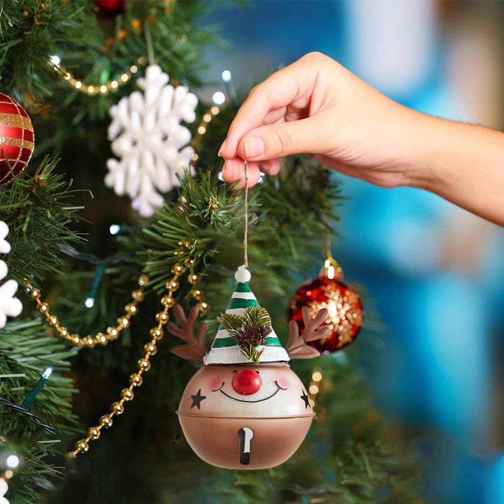 Christmas Tree Ornaments Festive Vintage Figurines 3-Piece Santa Snowman Reindeer Ornaments For Window Door Branch Indoor Living
