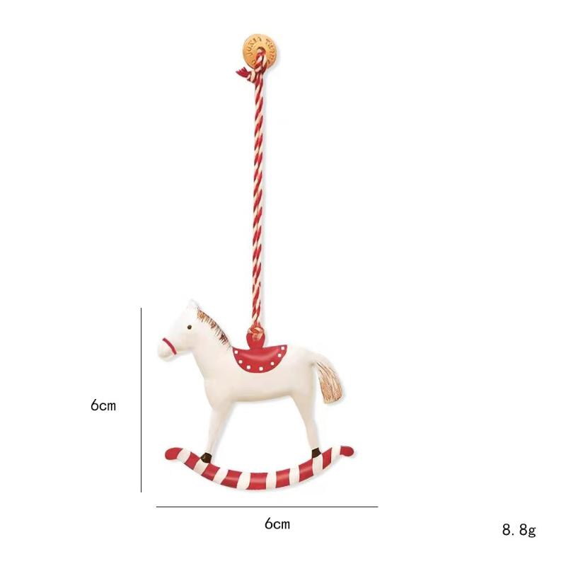 1 Set Nordic Christmas Hanging Decoration - Horse Figurines Santa Clause Ornament, Xmas Tree Pendant for Festival Party Supplies