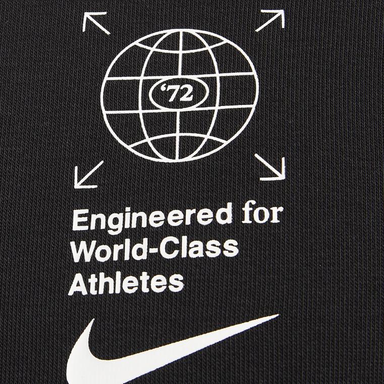 Nike Dri FIT Logo Print Relaxed Sweatshirt Men Tops Black DV9827-010