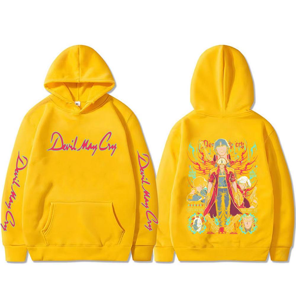 

Аніме Devil May Cry Син Спарди Данте Графічне худі Чоловіче Жіноче Повсякденне Вінтажне Оверсайз Толстовка Чоловічі Мультяшні Манга Худі M жовтий