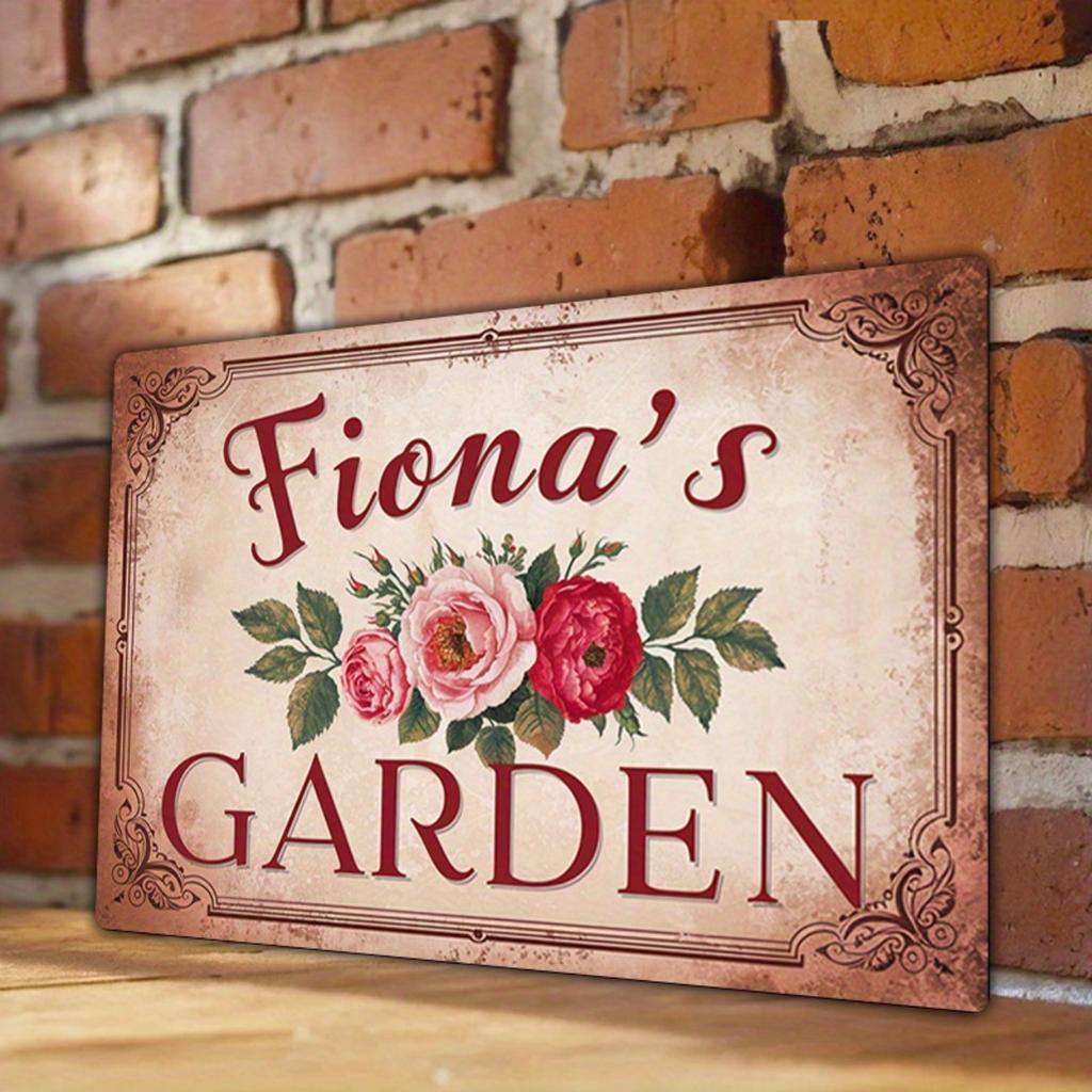Personalized Vintage Metal Tin Sign Custom Name Text Farmhouse Garden Kitchen Wall Decor