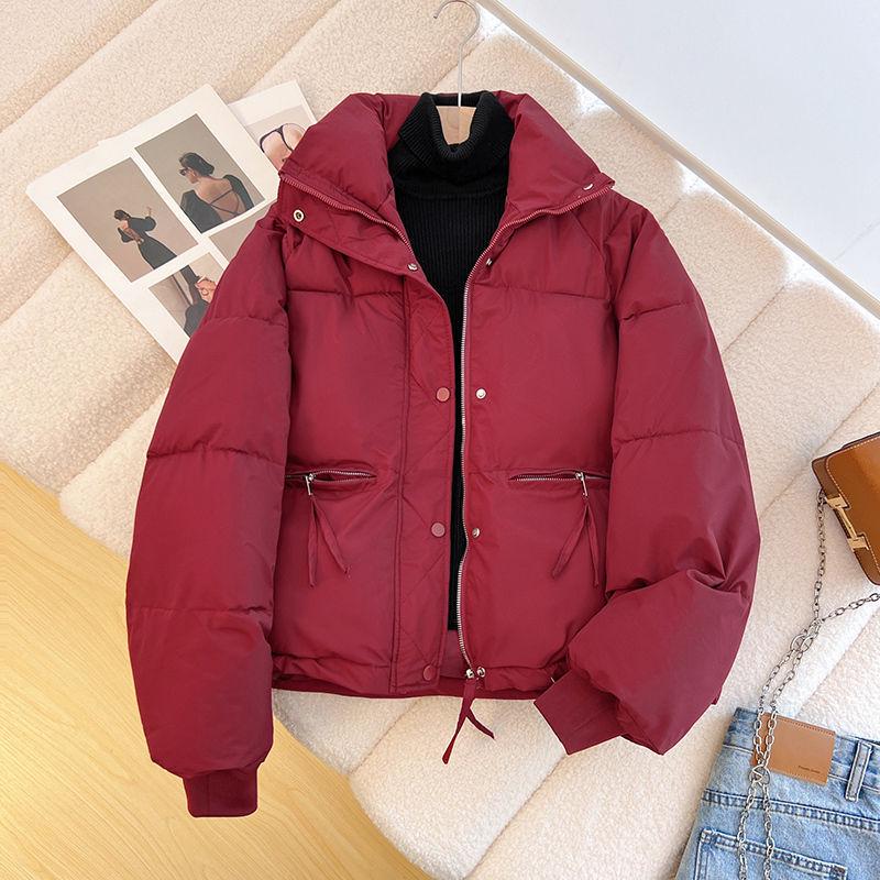 Trendy Academic Style Women's Winter Stand Collar Short Cotton Jacket 2025