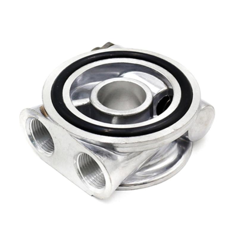 Engine Oil Filter Sandwich Plate With M20x1.5 Sensor Threads Thermostatic 74°C Close 78°C Full Shut For Car Modification