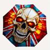 Stained Skull Art: Unique Wall Decor with Vibrant ColorsUmbrella, Portable 3-Fold Compact Umbrella,Christmas Gift ES659