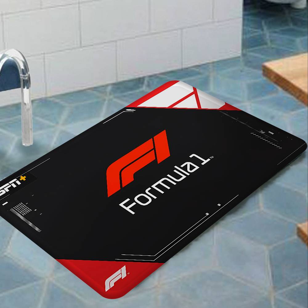 F-F1S F-Formula 1 LOGO Floor Mat Anti-slip Absorb Water Long Strip Cushion Bedroon Mat Alfombra