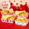 12Pcs/Set Creative Disposable Paper Food Trays Paper Rectangular Valentine's Day Dinner Plate Festival Boat-Shaped Trays