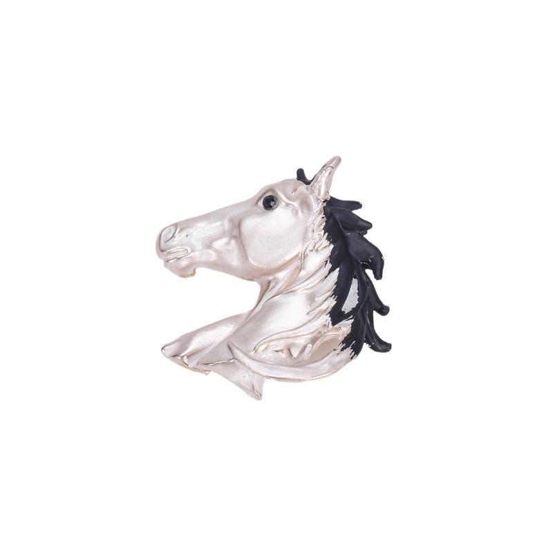 Creative Unique Horse Head Brooch Fashionable And Rxquisite Suit And Overcoat Accessory Simple And Elegant