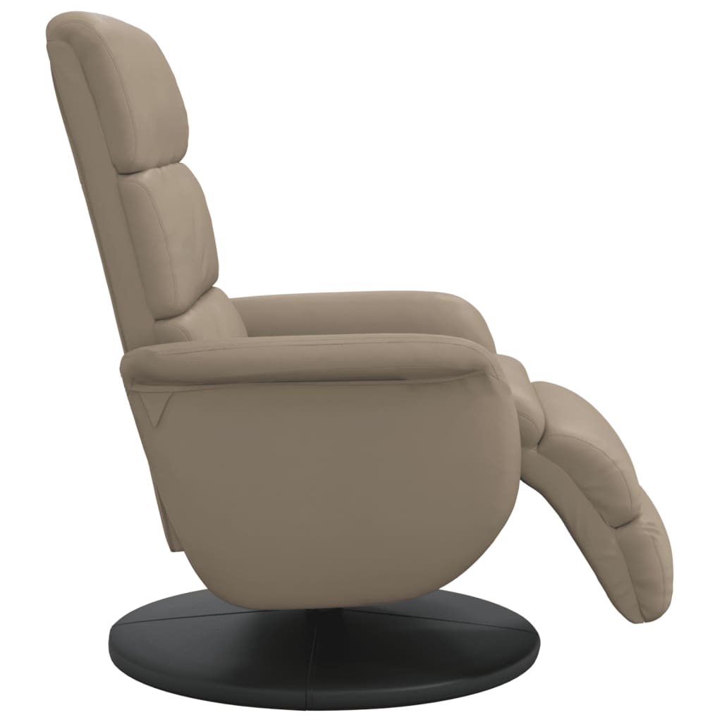 Folding Armchair With Footrest, Cappuccino, Faux Leather