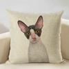 Nordic Animal Portrait Decorative Cushion Cover Dog Fashion Sofa Pillow Cover 45x45cm Linen Children's Gift Dog Companion