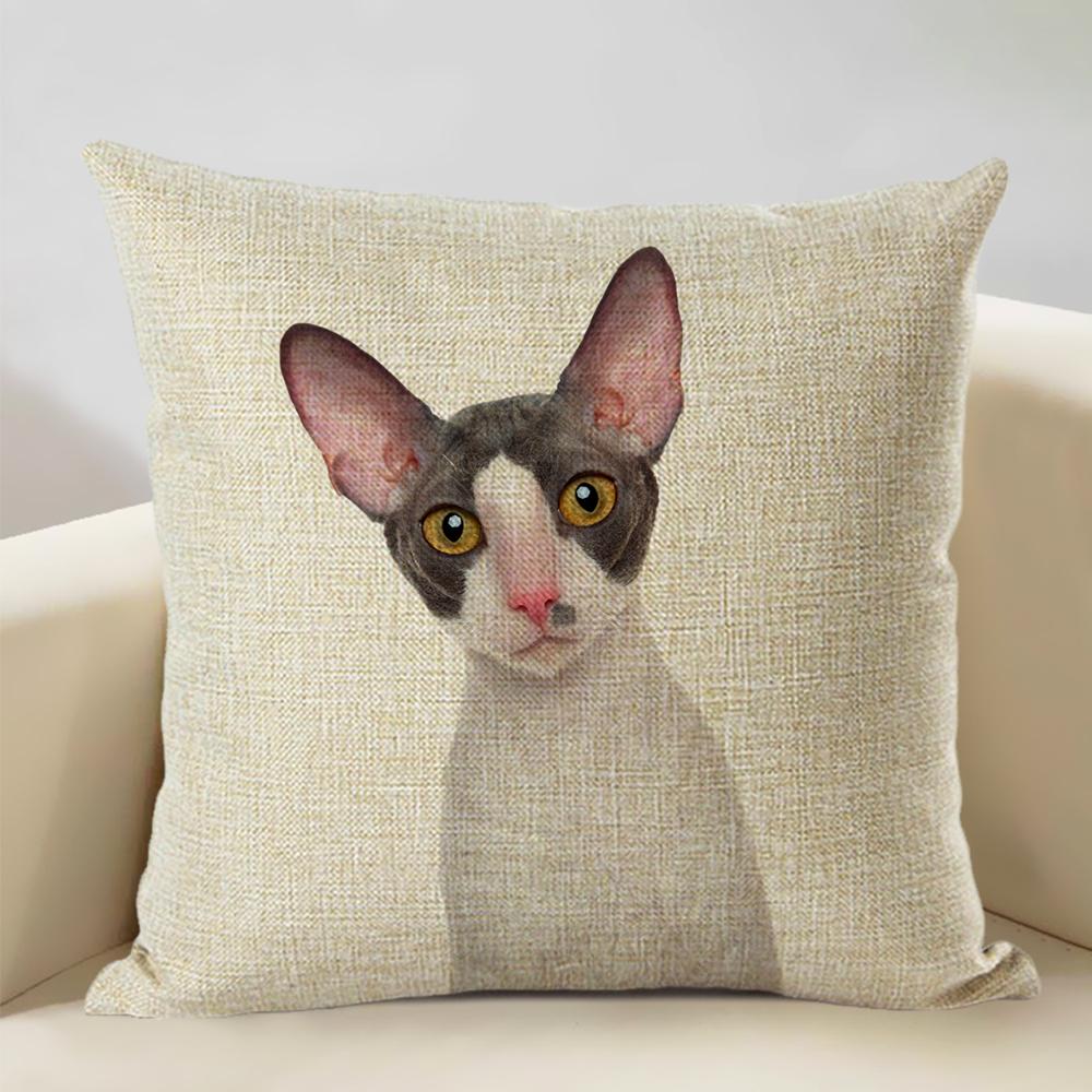 Nordic Animal Portrait Decorative Cushion Cover Dog Fashion Sofa Pillow Cover 45x45cm Linen Children's Gift Dog Companion